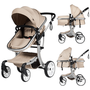 BABY JOY 2-in-1 Foldable Push Chair wAdjustable Canopy, Aluminum Alloy Frame