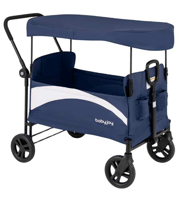 BABY JOY Collapsible Wagon Stroller for 2 Kids & Cargo, All Terrain Wheels